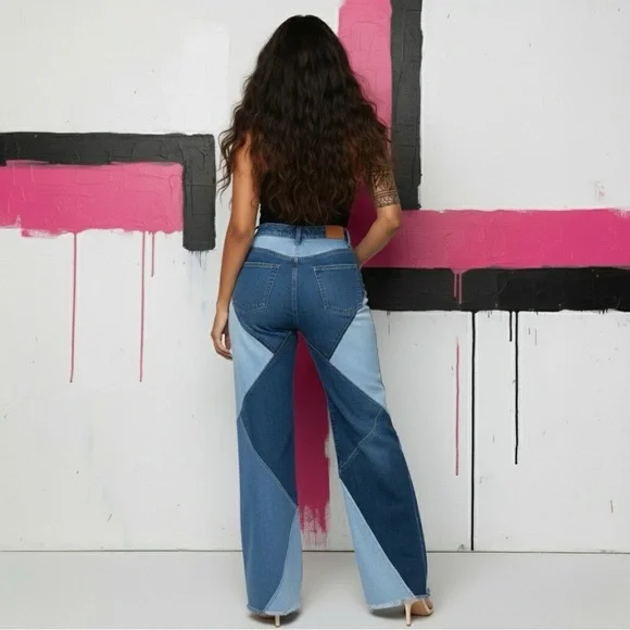 "Sculpt & Flare" Patchwork Jeans - Picture 7 of 14